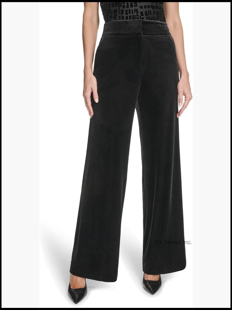 Wide Leg Mid Rise No Button Casual Trousers
